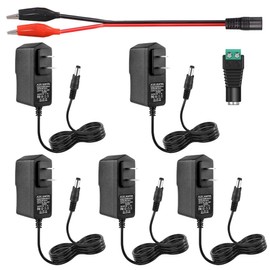 Minidodoca 5PCS 9V 1A Power Supply Adapter, AC 100V-240V to DC 9V 1000mA Universal Switching Transformer, Switching Adapter, 9W AC to DC Converter for MP3, MP4, Routers, 5.5mm x 2.5mm Plug