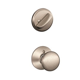 Schlage F59 PLY 619 Plymouth Interior Knob with Deadbolt, Satin Nickel (Interior Half Only)