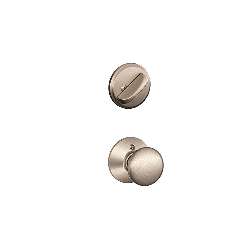 Schlage F59 PLY 619 Plymouth Interior Knob with Deadbolt, Satin