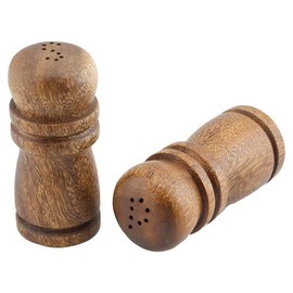Pacific Merchants Acaciaware Salt and Pepper Set Tied with Raffia, 4-Inch