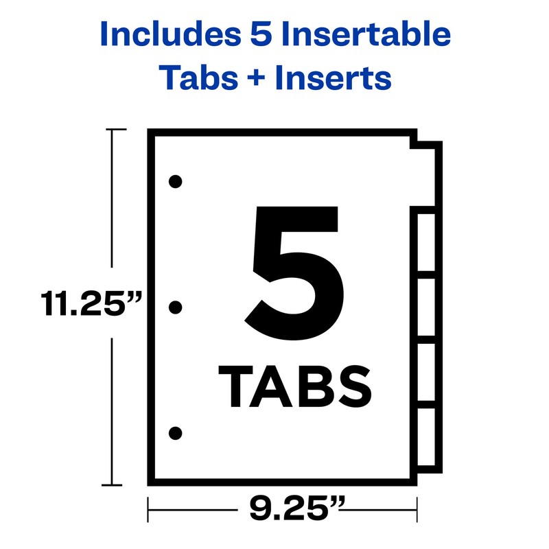 Avery Big Tab Insertable Pocket Plastic Dividers for 3 Ring