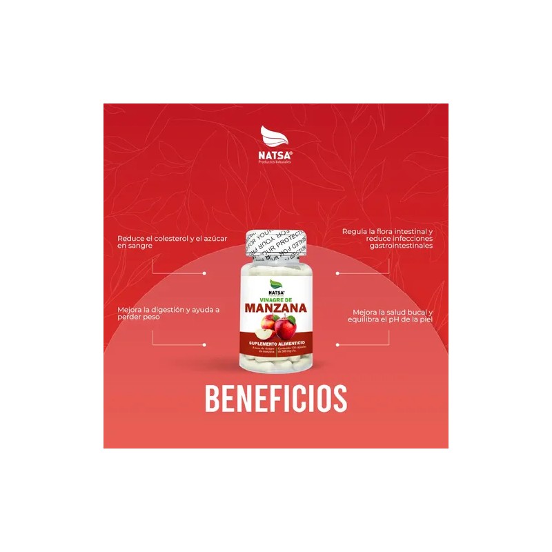 Vinagre De Manzana, 300 Cápsulas (3 Frascos 100 Cap C/u)