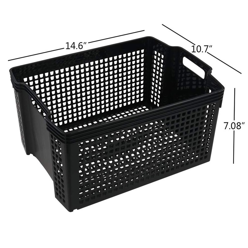 Ucake 45 L Plastic Foldable Laundry Baskets, Black, 2 Packs