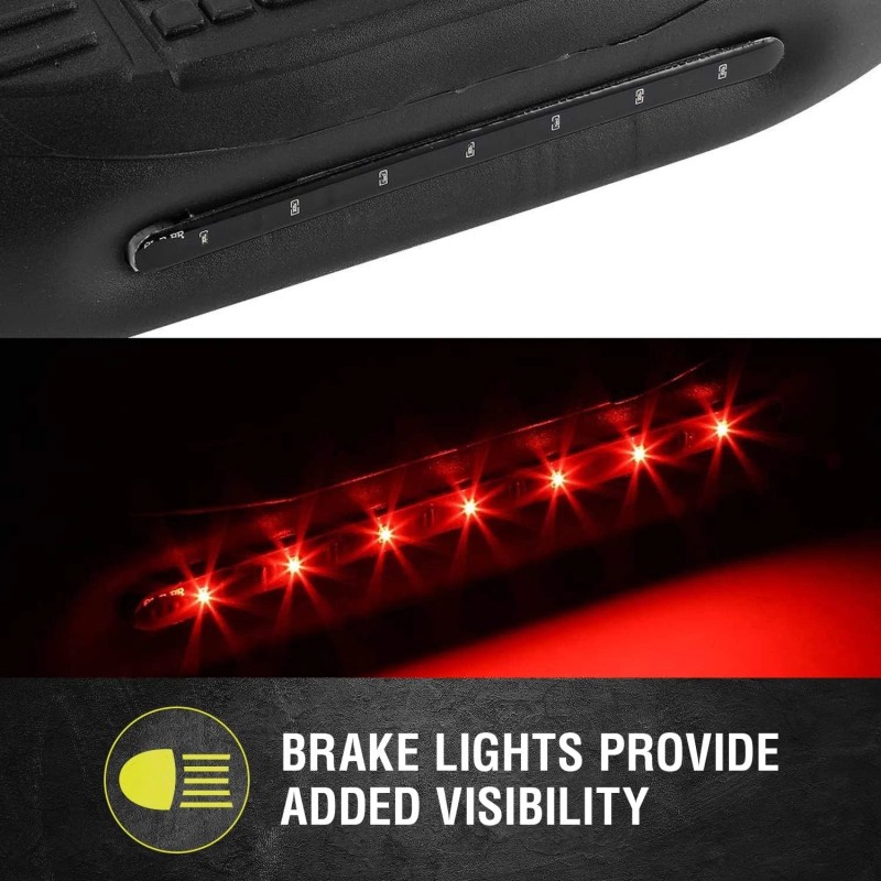 Bully Black Steel Hitch Step w/ LED Brake Light Fits
