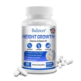 Balincer Height Growth Support Supplement – Supports Bone Strength, Joint Health & Density – 120 Capsules for Teens & Adults