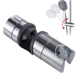 xlehoely Shower Head Holder for Slide Bar,Adjustable Shower Bracket Holder for Slide Bar Slider Clamp Bathroom Replacement,Universal 18-25MM O.D.,360 Degree Rotation Sprayer Holder,ABS Chrome