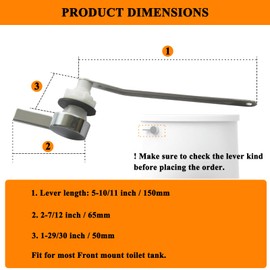 Front Mount Trip Lever Replacement Part GP1034693-CP Compatible with Kohler Toilets - Left Side - Chrome