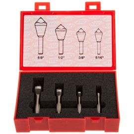 KEO 53518 Cobalt Steel Single-End Countersink Set, Uncoated (Bright) Finish, 82 Degree Point Angle, 5/16" - 5/8" Head Diameter