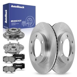 AutoShack Front Brake Rotors Premium Ceramic Brake Pads Wheel Bearing Hub Assembly | Replacement for 2003-2009 Toyota 4Runner 2005-2023 Tacoma 2007-2014 FJ Cruiser 2.7L 4.0L RWD | 8-PC Brake Kit