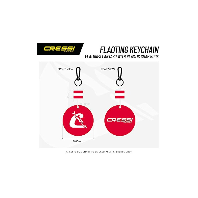 Cressi Unisex Adult Floating Keychain Floating Key Ring to Protect