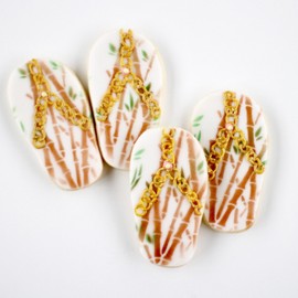 ½ Dz. Flip Flop Cookies! Relax, Rejuvenate, Renew! Beach Theme, Bamboo Print, Party or Spa Favors