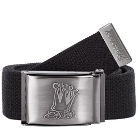 2Stoned Fabric Belt Canvas Belt Unisex Matte Folding Buckle 4 cm Wide for Men and Women, Black Crown