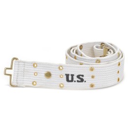 XXL WW2 U.S. M1936 White Parade MP Pistol Belt will fit 40" to 72" waist