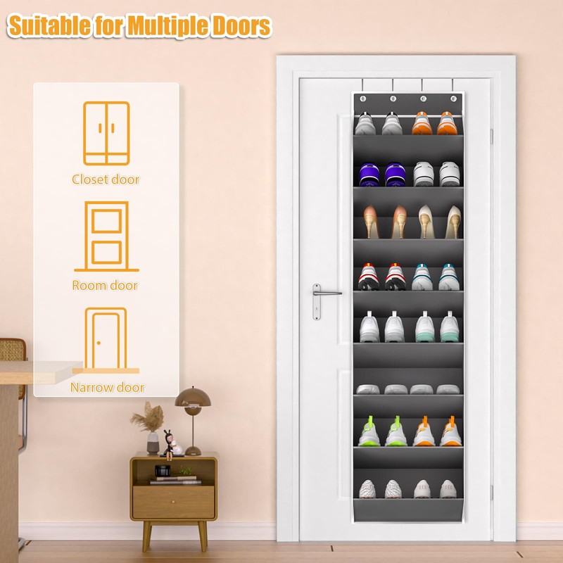 KYEVIS Over The Door Shoe Organizer Storage Fit 16-24 Pairs