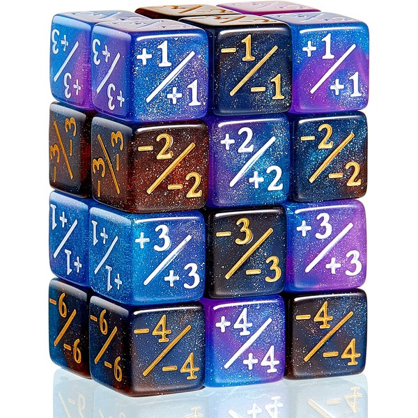24 Pieces Dice Counters Token Dice D6 Gaming Dice Cube Loyalty Counter Magic Dice Compatible with Card Gaming Accessory, 2 Styles
