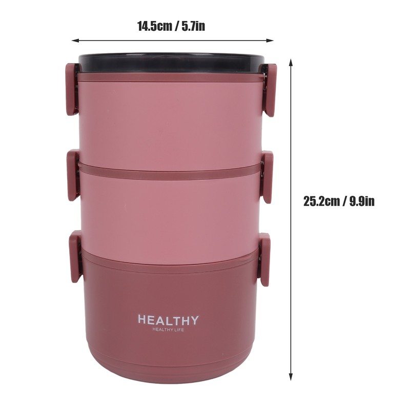 Thermal Lunch Box 2200ml Three Layer Detachable Compartment Design Portable
