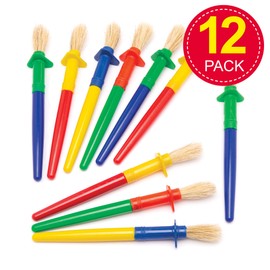 Baker Ross AW589 Chubby Non-Roll Paint Brushes (Pack of 12)