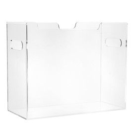 Patioer Acrylic Hanging File Organizer, Letter Size File Folder Holder, Desk File Box with Handle Storage for Office Home School, Clear