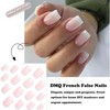 White Pink Gradient False Nails - 24pc Square Press-on Nails
