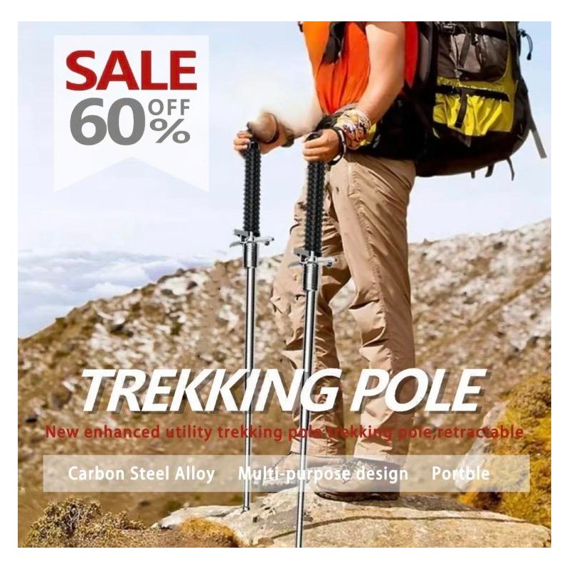 Multifunctional Trekking Pole: Sturdy, Safe & Comfortable for All Terrains