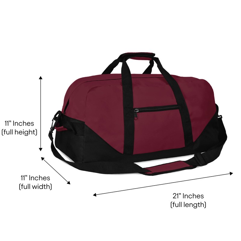 21" Large Duffle Bag with Adjustable Strap (Maroon)
