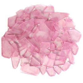 HappyFiller 15 OZ Pink Sea Glass Bulk Frosted Seaglass Pieces for Crafts,Beach Party Decoration,Aquarium,Home Vase Fillers