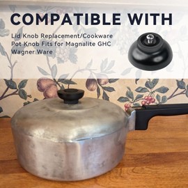 Ciuouient Lid Knob Replacement/Cookware Pot Knob(1PCS Cover knob with Screw) Fits for Magnalite GHC,Wagner Ware (1Pcs Round)