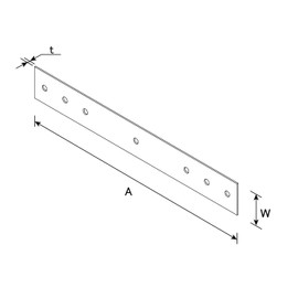 DAIDOHANT 63308 (Reinforced Hardware) Uniqlo Seven-Hole Plate I Type [Iron] (W) 0.8 x (A) 11.8 inches (300 mm) (5 Pieces)