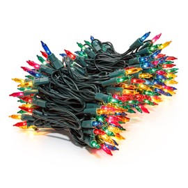 MYGOTO 2 PACK 23ft 100 Clear Mini Easter String Lights on Green Wire, UL Approved for Indoor/Outdoor Use,Connectable 120V Clear Tree Lights for Christmas Wedding, Bedroom, Porch Decor(Multicolor)