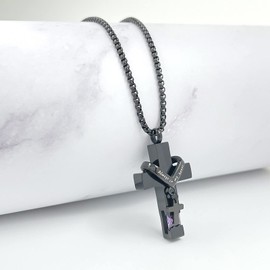 YOUFENG June Birthstones Urn Necklaces for Ashes Cross Cremation Pendant Urns for Human Ashes Memorial Keepsake Locket Jewelry