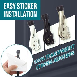 T TORTO9 Adhesive Door Stopper with Bracket Stickers - No Drilling or Tools Required, Fits All Door Types, Heavy Duty KickDown Door Holder