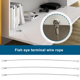 SG Store 20PCS Door Limiter Rope 304 Stainless Steel Door Restraint Line for Cabinet Door Closet Door Wardrobe Door, Silver