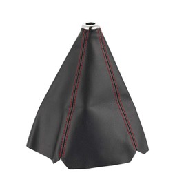 Juttzzei Universal Gear Stick Gaiter, 26 x 1.5 cm Car Gear Knob Cover, Gear Lever Dust Cover, Gear Knob Bag, High-Quality PU Leather Gear Knob Grip Protection for Most Cars - Red Stitching