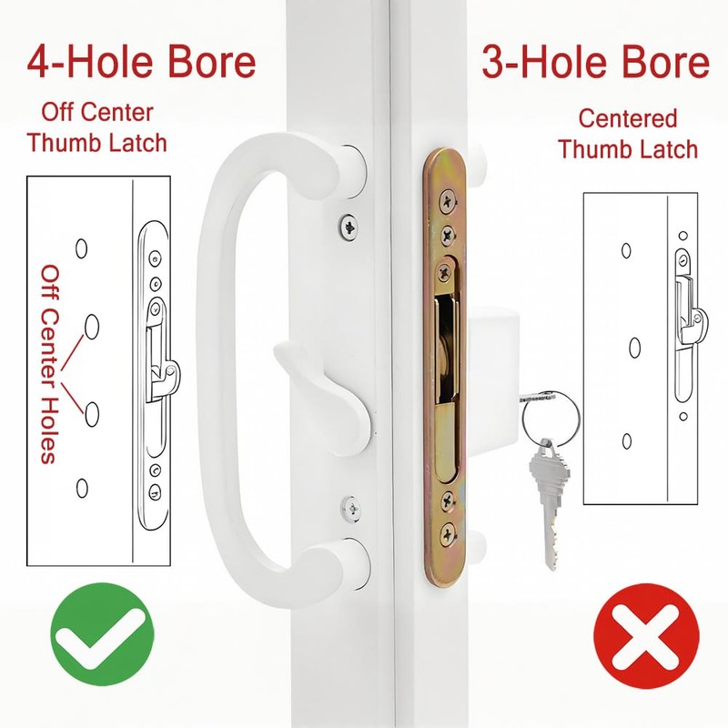DECEBALUS Sliding Glass Patio Door Handle Set with Mortise Lock