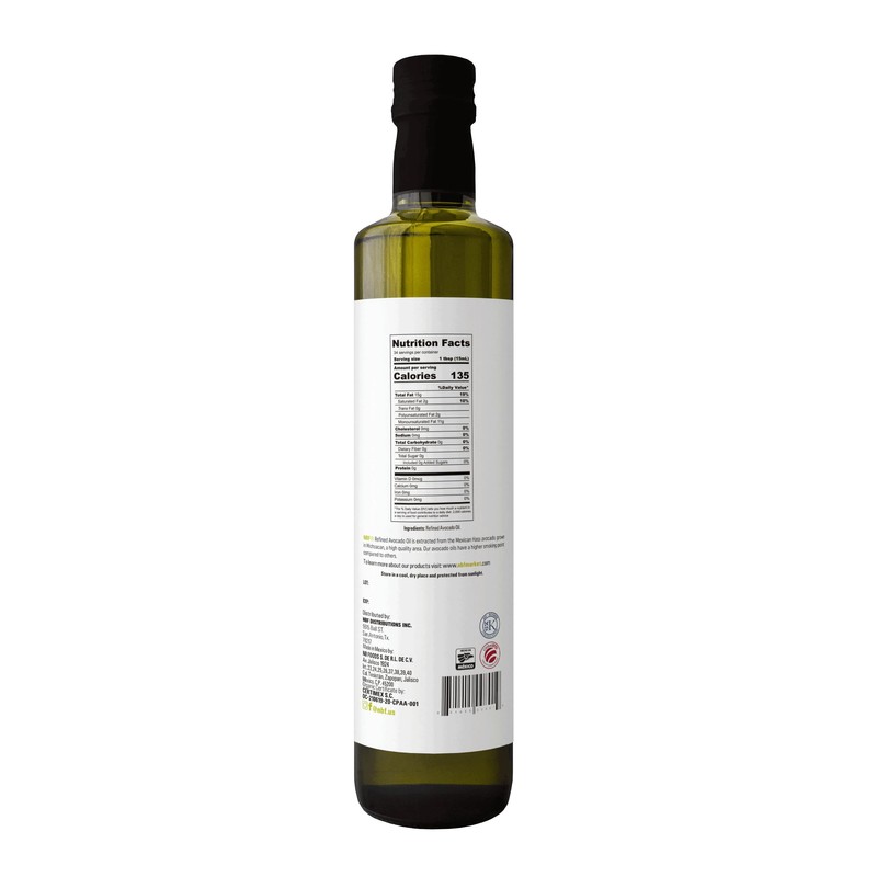 NBF Refined Avocado Oil 17.2 floz Cold Pressed for Cooking