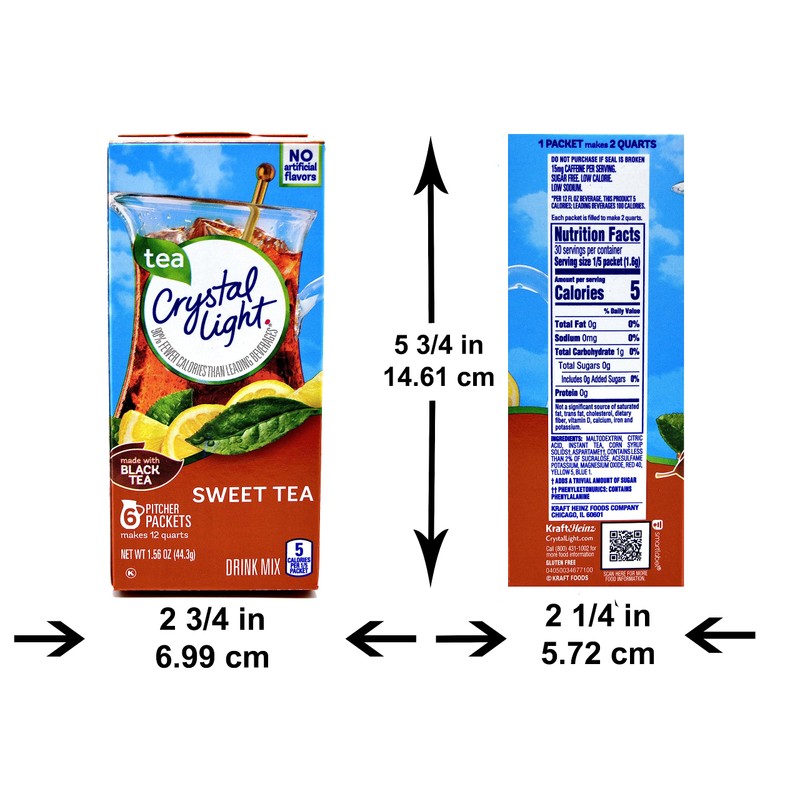 Crystal Light Sweet Tea, 12-Quart 1.56-Ounce Canister (Pack Of 2)
