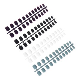 Minkissy 96pcs Frosted Matte Fake Nails Short Square Full Cover Each Jade and Black Comfortable Manicure for Nail Art and Salon Use