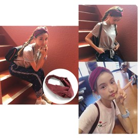 15PCS Solid Color Women Twisted Headbands Vintage Suede Criss Cross Elastic Hair Bands Headwraps Accessories for Girls Women…