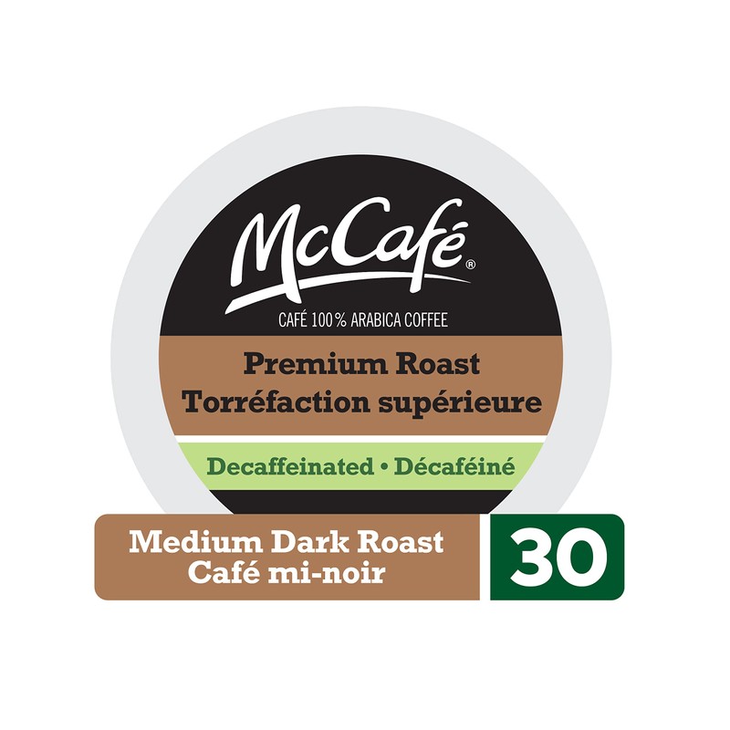 McCafé Premium Medium Dark Roast Decaf K-Cup Coffee Pods, 30