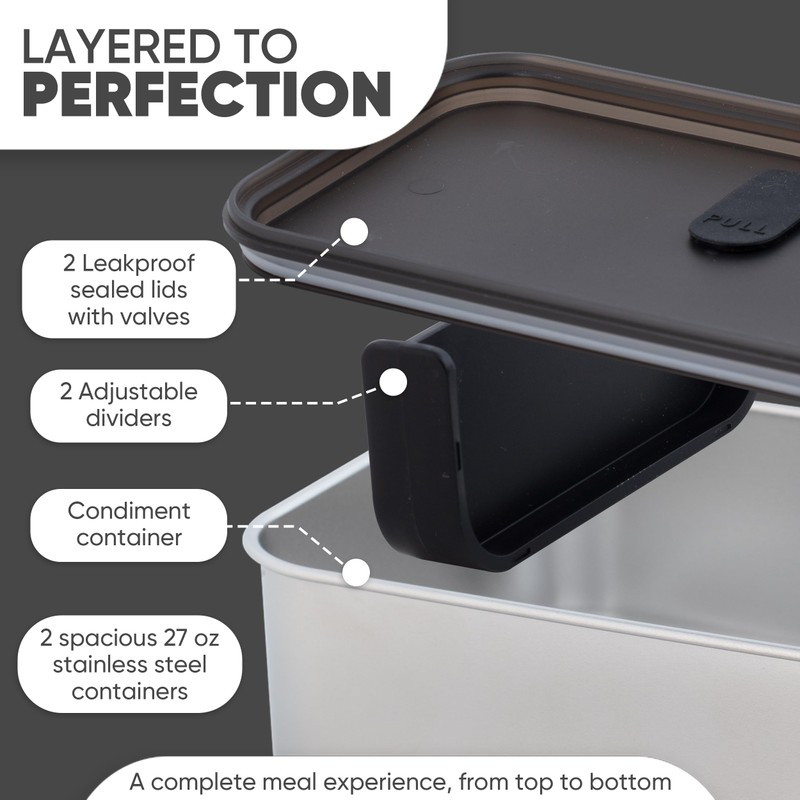 Modaniam Phoenix Stainless Steel Bento Box Adult |Stackable| Microwave safe