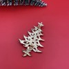 QUKE Zircon Crystal Rhinestone Green Christmas Tree Brooch Pin for