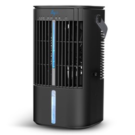 Portable Air Conditioners, 900 ml large tank, Cooling Fan - Evaporative Personal Air Cooler with 7 Colors Night LED 3 Wind Speeds, 2-4h Timer - Portable AC for Home Office Room (Black)