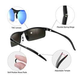 FIMOSON Mens Sports Polarized Sunglasses UV Protection Sunglasses for Men Driving Fishing Golf UV400 Protection
