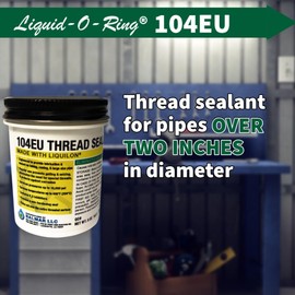 Liquid-O-Ring 104EU Thread Sealant for Large Threaded Connections – Safe on Plastic, High Pressure, Water Repellant, Made in The USA (5oz Brush Top Can)