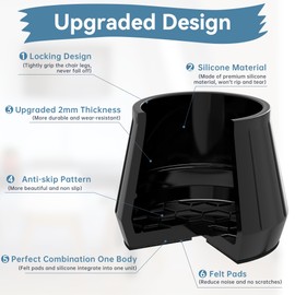 24PCS Silicone Chair Leg Floor Protectors for Hardwood Floors, Thicken Rubber Chair Leg Cap Covers, Non Slip Furniture Leg Pads to Protect Wood Tile Floors from Scratches and Reduce Noise