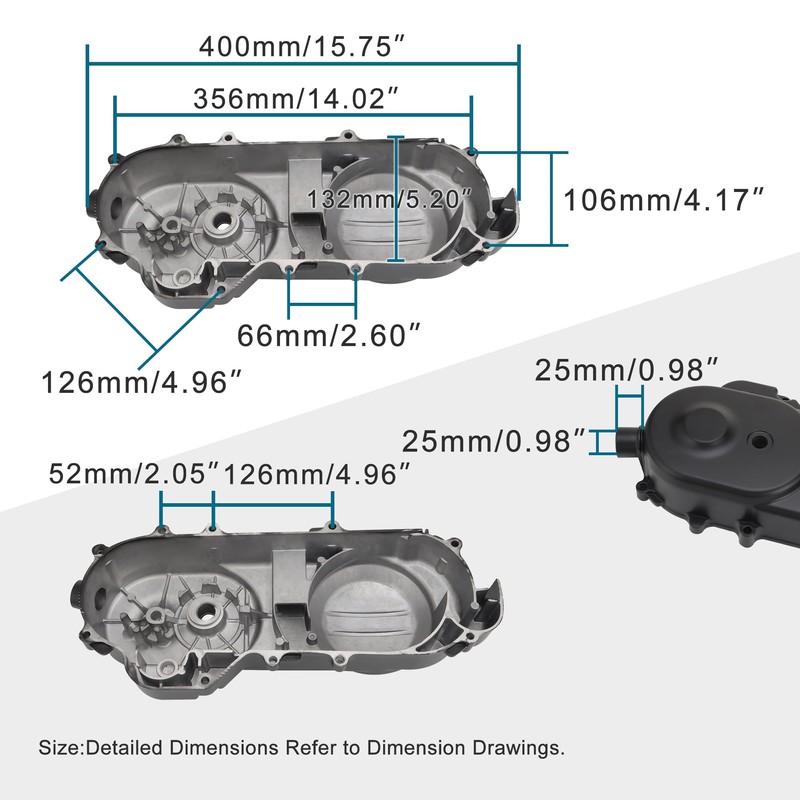 GOOFIT Transmission Cover Assembly with Start Gear Shaft Belt Replacement