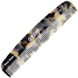 Kent 7T TW All Fine Tooth Pocket Comb for Men - Handmade Hair Comb for Men Grooming and Styling - Travel Comb for Hair Care, Mustache and Beard Care, Use Dry or with Balms, Saw Cut for Wet or Dry.