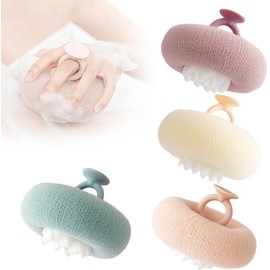 Esponja de Baño Girasol con Ventosa 2026 Mejorada, 2 en 1 Exfoliante Suave, Esponja Limpiadora para Ducha, Ideal para Mujeres y Hombres (Multicolor-4 piezas)