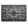 HomeRoots 24" X 36" Black Rubber Scrollwork Outdoor Door Mat