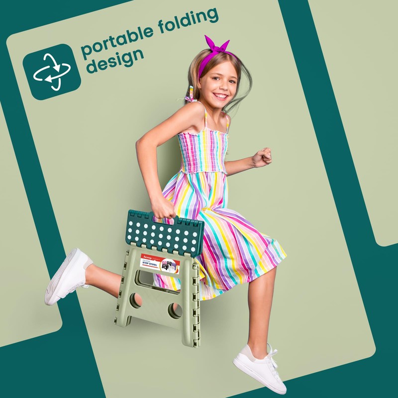 ACSTEP 13 Inch Folding Step Stool,Foldable Step Stools for Kids